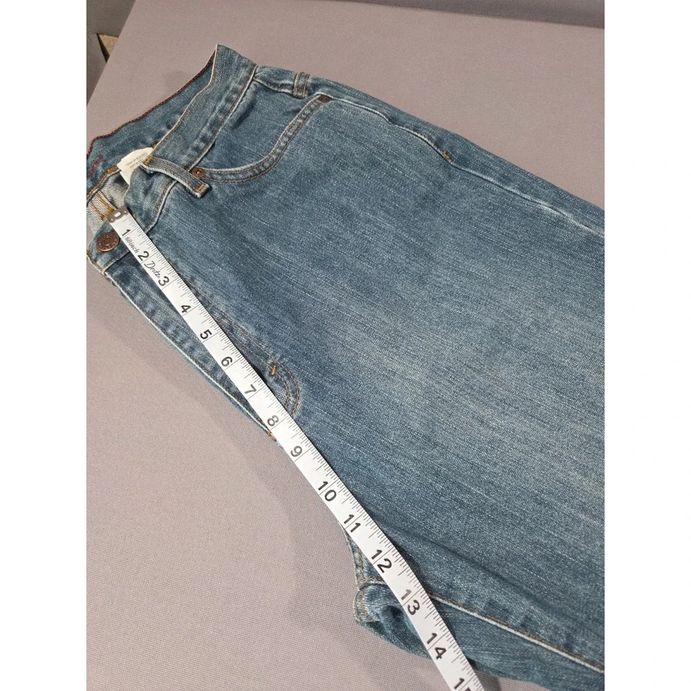 Eddie Bauer Jeans Womens 12 Tall Blue Denim Outdoor Durable Trails Pants